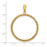 33 mm 14k Yellow Gold coin bezel for 32.7 mm Coin — size reference (ruler)