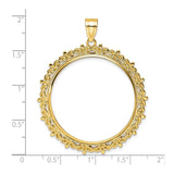 33 mm 14k Yellow Gold coin bezel for 32.7 mm Coin — size reference (ruler)