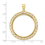 33 mm 14k Yellow Gold coin bezel for 32.7 mm Coin — size reference (ruler)