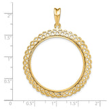 33 mm 14k Yellow Gold coin bezel for 32.7 mm Coin — size reference (ruler)