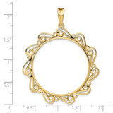 33 mm 14k Yellow Gold coin bezel for 32.7 mm Coin — size reference (ruler)