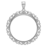 33 mm 14k White Gold coin bezel for 32.7 mm Coin