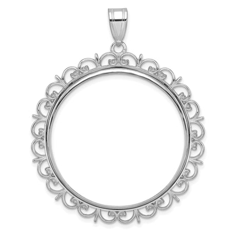 33 mm 14k White Gold coin bezel for 32.7 mm Coin