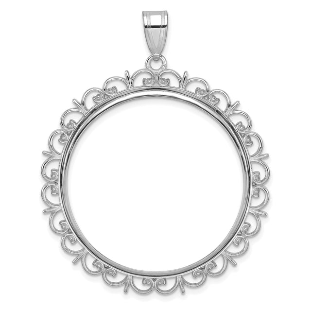 33 mm 14k White Gold coin bezel for 32.7 mm Coin