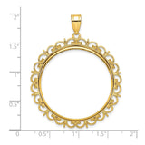 33 mm 14k Yellow Gold coin bezel for 32.7 mm Coin — size reference (ruler)