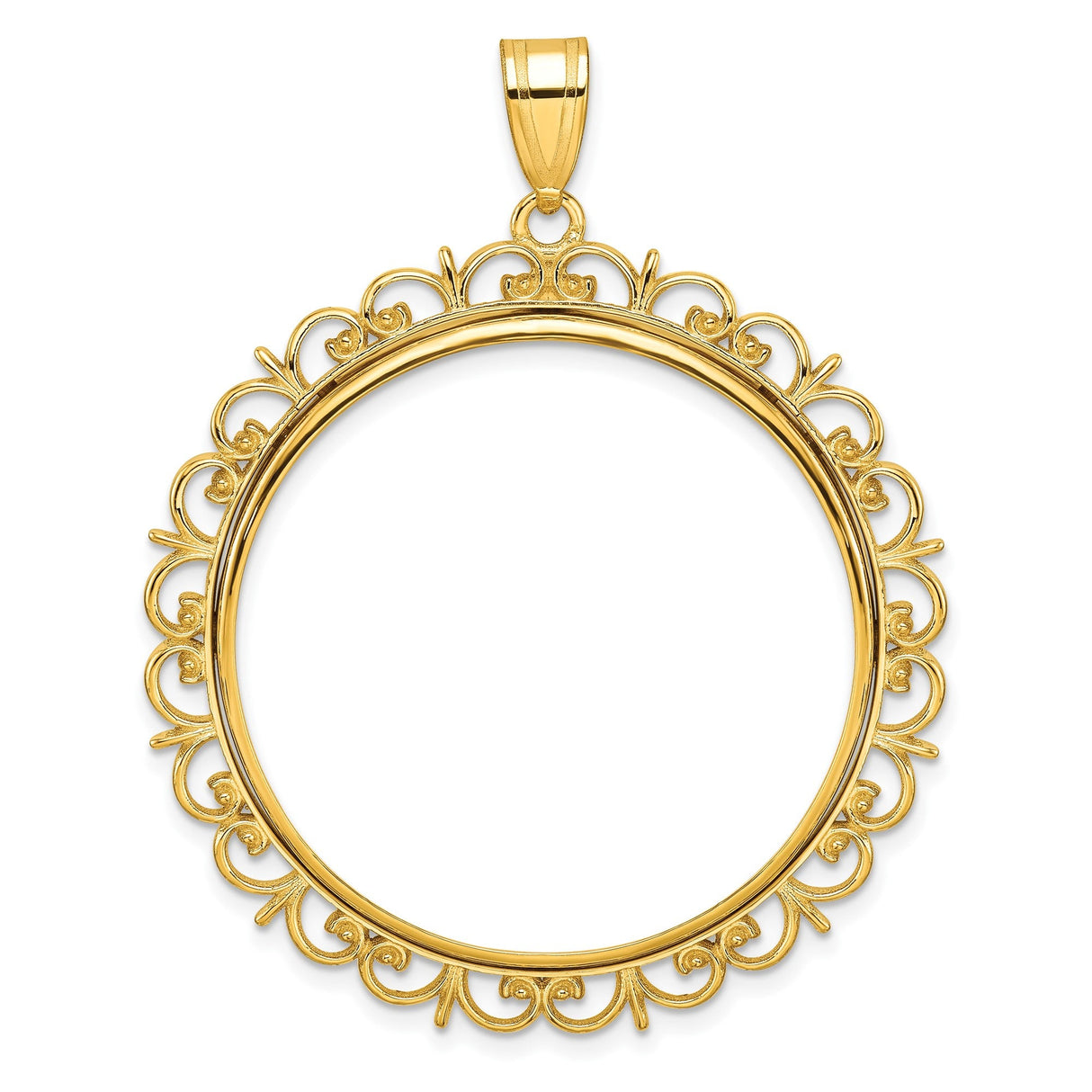 33 mm 14k Yellow Gold coin bezel for 32.7 mm Coin