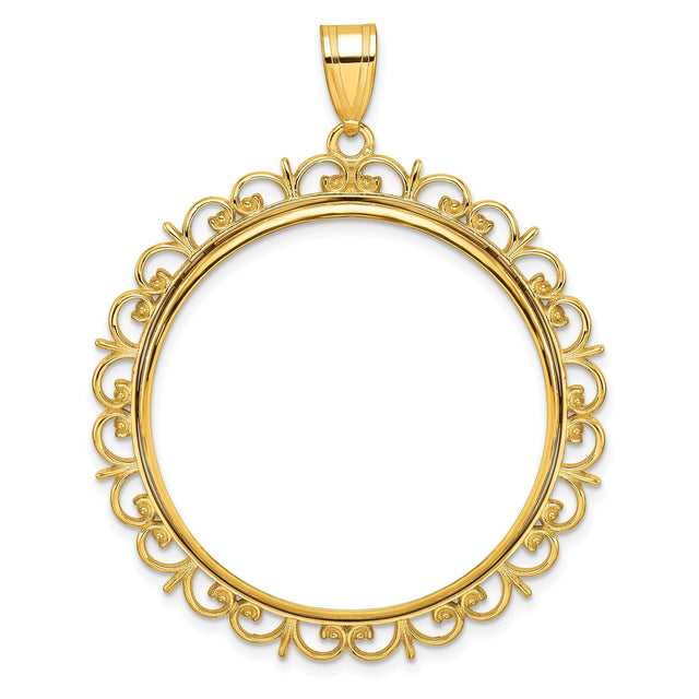 33 mm 14k Yellow Gold coin bezel for 32.7 mm Coin