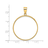 33 mm 14k Yellow Gold coin bezel for 32.7 mm Coin — size reference (ruler)
