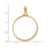 33 mm 14k Yellow Gold coin bezel for 32.7 mm Coin — size reference (ruler)
