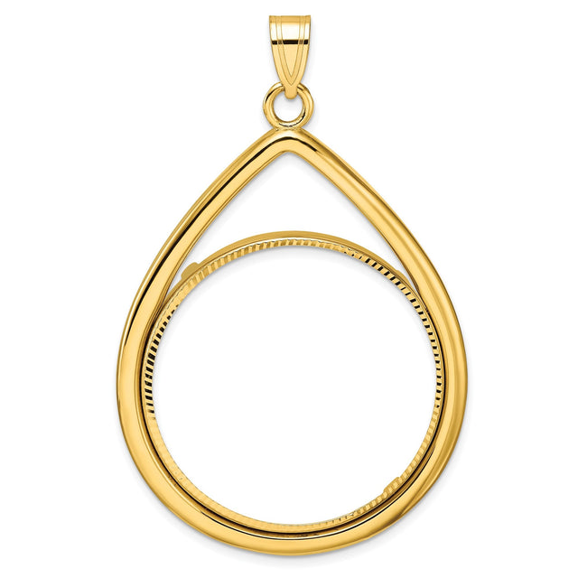 33 mm 10k Yellow Gold coin bezel for 32.7 mm Coin