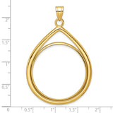 33 mm 14k Yellow Gold coin bezel for 32.7 mm Coin — size reference (ruler)