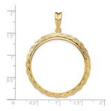 33 mm 14k Yellow Gold coin bezel for 32.7 mm Coin — size reference (ruler)