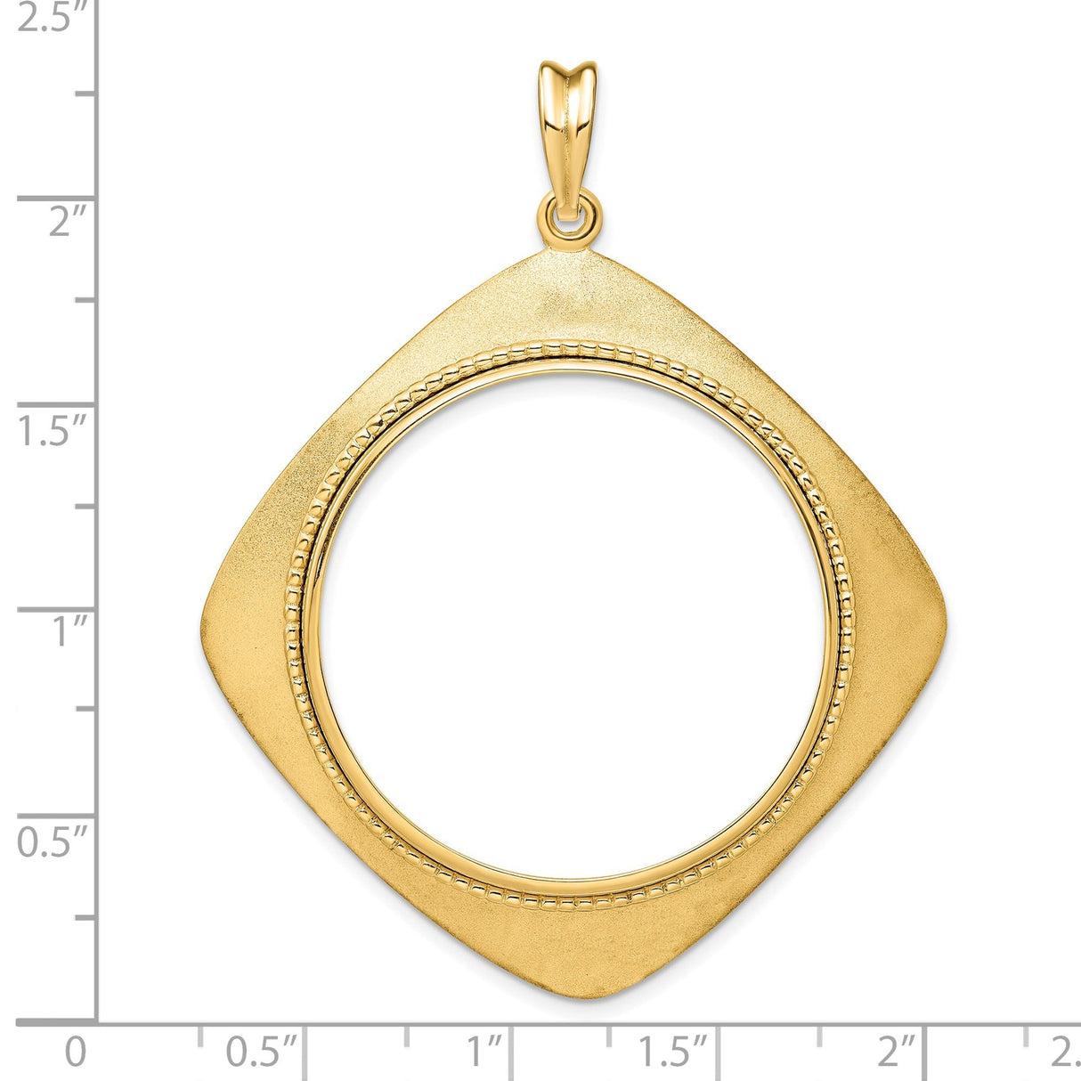33 mm 14k Yellow Gold coin bezel for 32.7 mm Coin — size reference (ruler)
