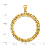 33 mm 14k Yellow Gold coin bezel for 32.7 mm Coin — size reference (ruler)