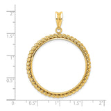 33 mm 14k Yellow Gold coin bezel for 32.7 mm Coin — size reference (ruler)