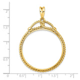 33 mm 14k Yellow Gold coin bezel for 32.7 mm Coin — size reference (ruler)