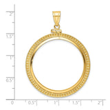 33 mm 14k Yellow Gold coin bezel for 32.7 mm Coin — size reference (ruler)