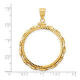 33 mm 14k Yellow Gold coin bezel for 32.7 mm Coin — size reference (ruler)