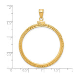 33 mm 14k Yellow Gold coin bezel for 32.7 mm Coin — size reference (ruler)