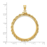 33 mm 14k Yellow Gold coin bezel for 32.7 mm Coin — size reference (ruler)