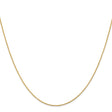 14K Yellow Gold 0.8 mm Polished Chain Necklace, Solid