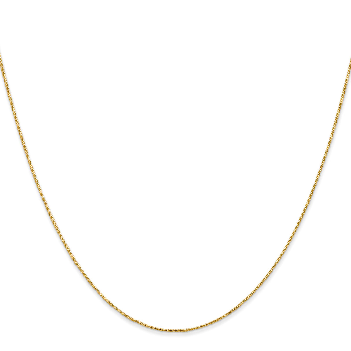 14K Yellow Gold 0.8 mm Polished Chain Necklace, Solid