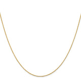 14K Yellow Gold 0.8 mm Polished Chain Necklace, Solid