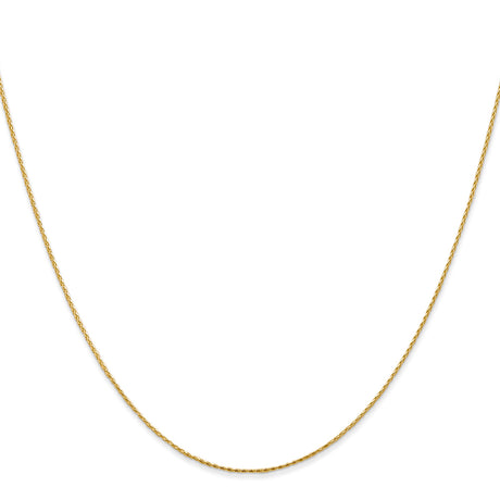 14K Yellow Gold 0.8 mm Polished Chain Necklace, Solid