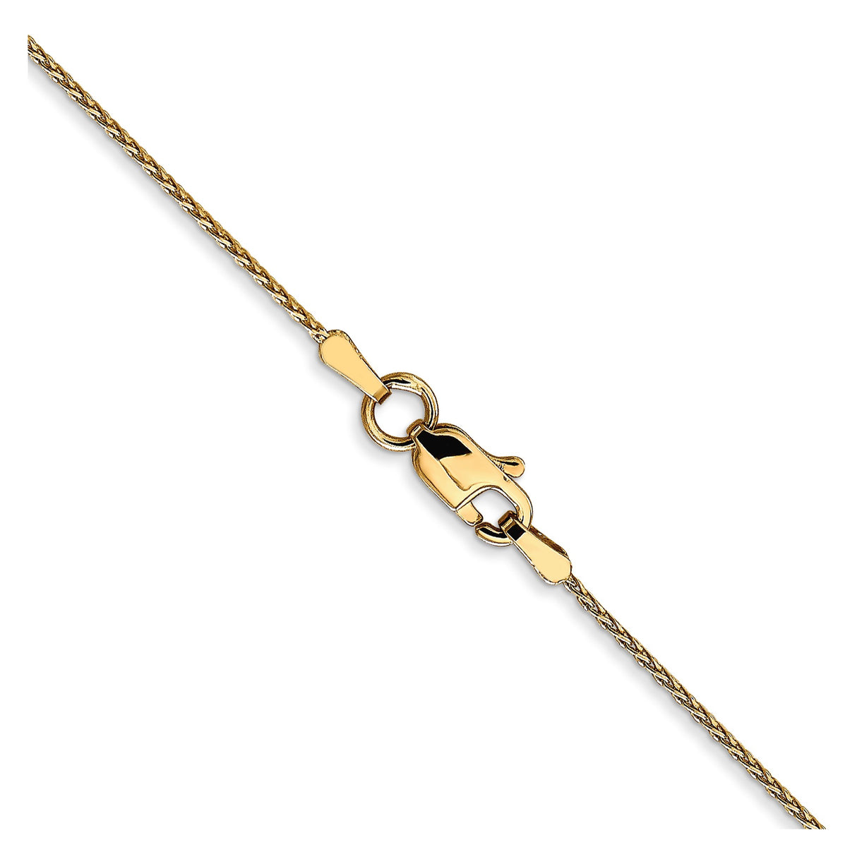 14K Yellow Gold 0.8 mm Polished Chain Necklace, Solid alternate angle