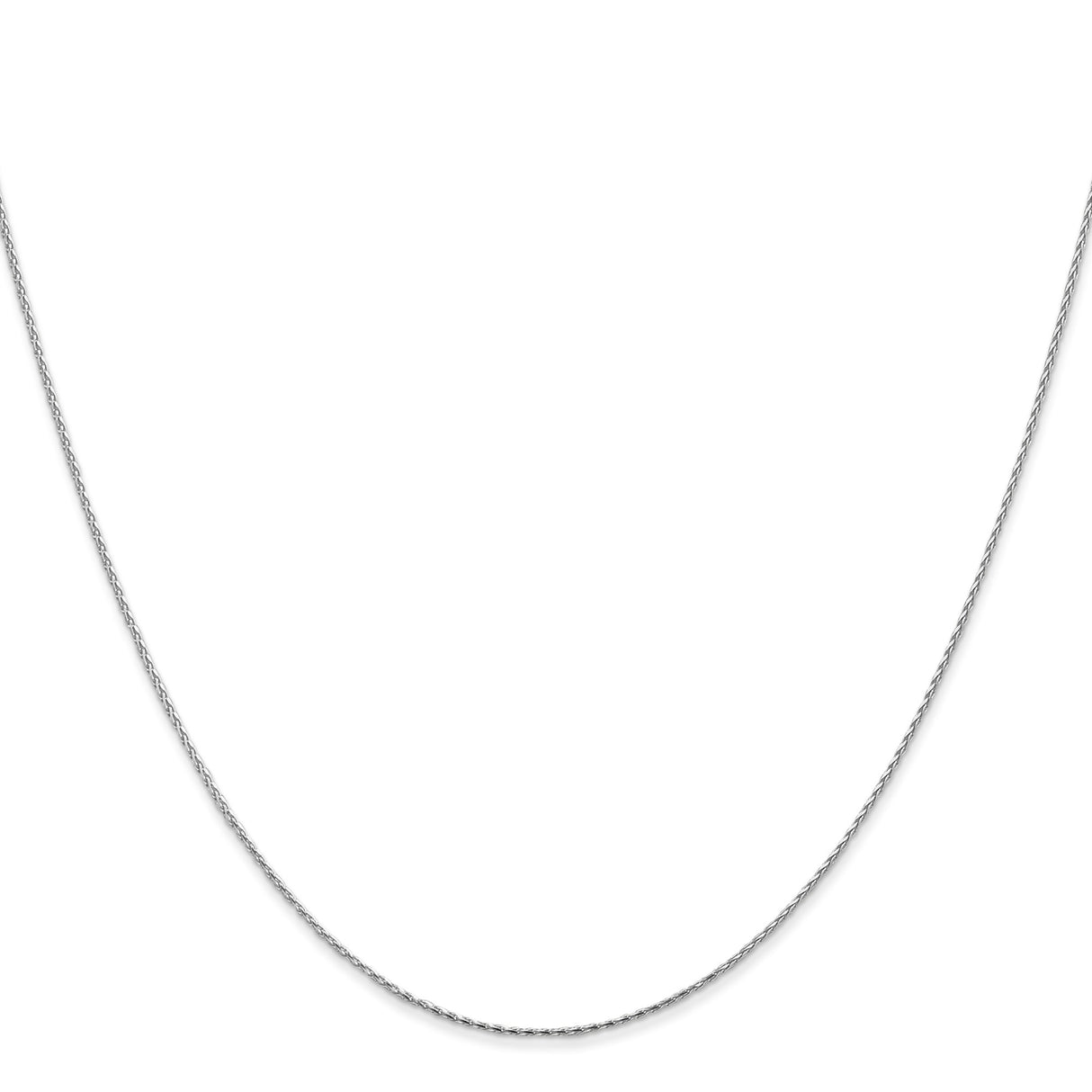 14K White Gold 0.8 mm Polished Chain Necklace, Solid