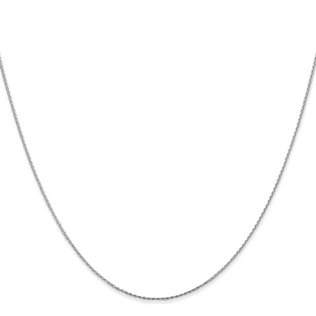 14K White Gold 0.8 mm Polished Chain Necklace, Solid