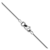 14K White Gold 0.8 mm Polished Chain Necklace, Solid alternate angle