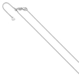 14K White Gold 0.8 mm Box Chain Necklace, Polished