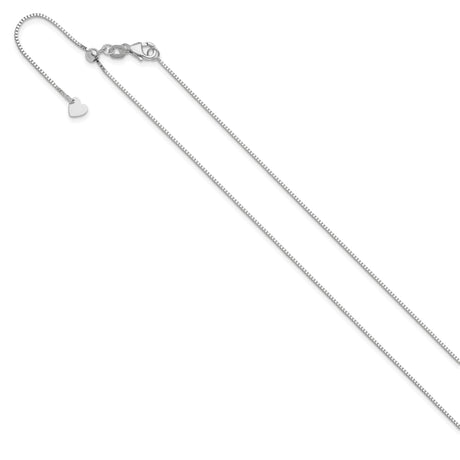 14K White Gold 0.8 mm Box Chain Necklace, Polished