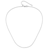 14K White Gold 0.8 mm Box Chain Necklace, Polished alternate angle