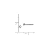 14k White Gold Diamond Stud Earring, Bezel Set Round Cut, Minimalist Modern Style for Women