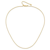 14K Yellow Gold 1.2 mm Rope Chain Necklace, Polished alternate angle