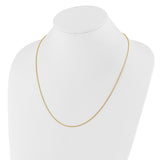 14K Yellow Gold 1.2 mm Rope Chain Necklace, Polished detail view