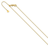 14K Yellow Gold 0.8 mm Box Chain Necklace, Polished