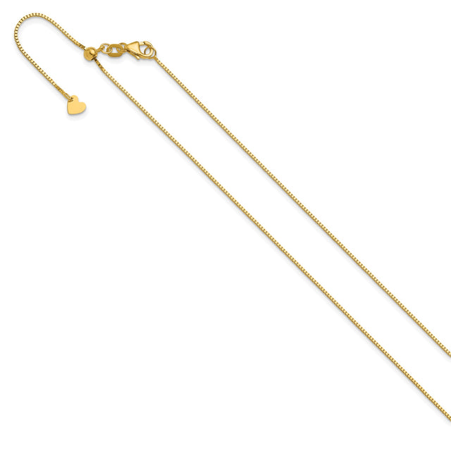 14K Yellow Gold 0.8 mm Box Chain Necklace, Polished