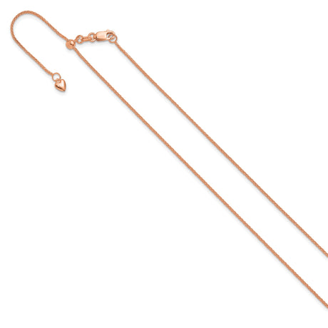 14K Rose Gold 1 mm Polished Chain Necklace