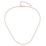 14K Rose Gold 1 mm Polished Chain Necklace alternate angle
