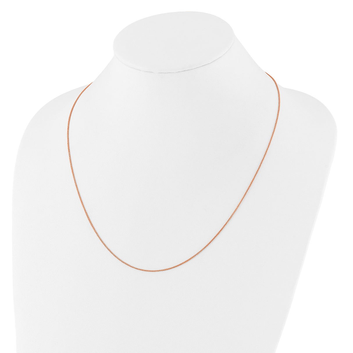 14K Rose Gold 1 mm Polished Chain Necklace detail view