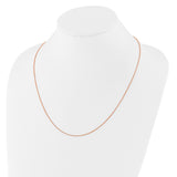 14K Rose Gold 1 mm Polished Chain Necklace detail view