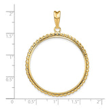 34 mm 14k Yellow Gold coin bezel for 34.2 mm Coin — size reference (ruler)