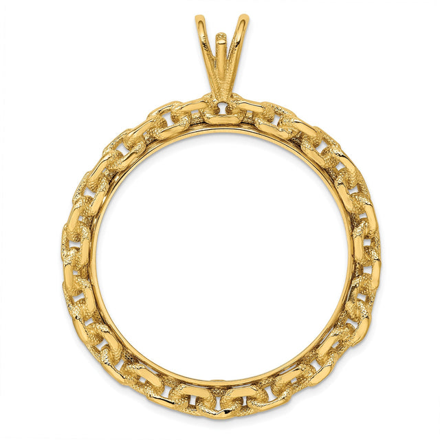 34 mm 14k Yellow Gold coin bezel for 34.2 mm Coin