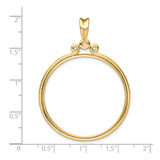 34 mm 14k Yellow Gold coin bezel for 34.2 mm Coin — size reference (ruler)