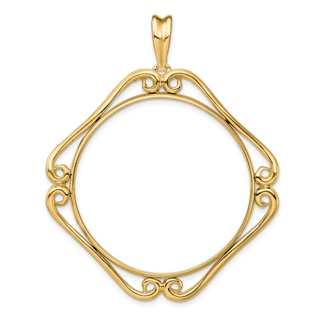 34 mm 14k Yellow Gold coin bezel for 34.2 mm Coin