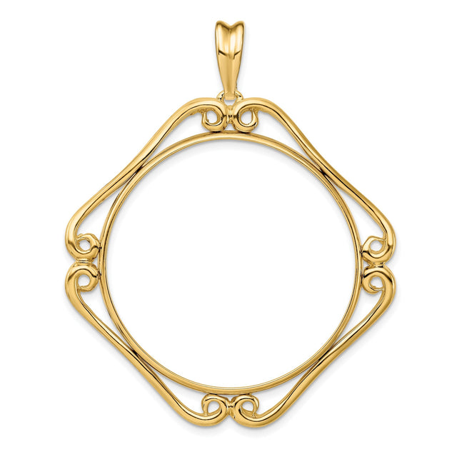 34 mm 14k Yellow Gold coin bezel for 34.2 mm Coin