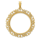 34 mm 14k Yellow Gold coin bezel for 34.2 mm Coin